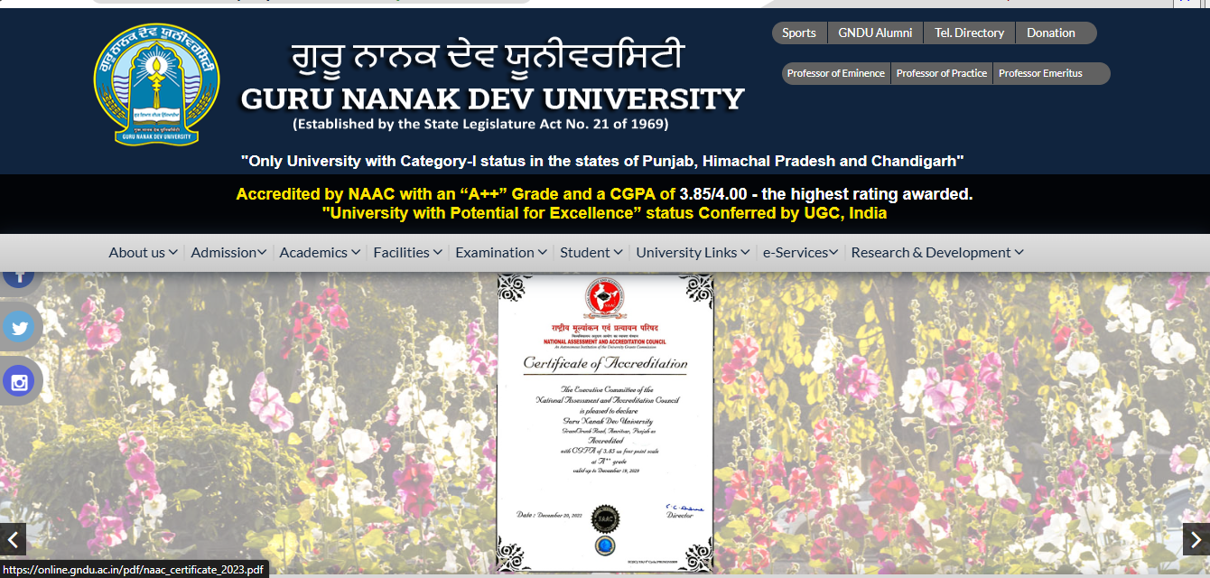GNDU Assistant Professor Walk-in Interview 2025 Official Notification